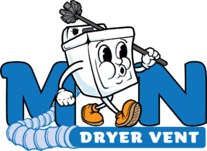 Cartoon dryer whistling, walking, and holding a cleaning rod and brush