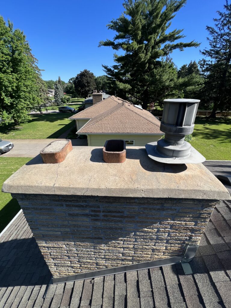 Chimney before chimney and fireplace services