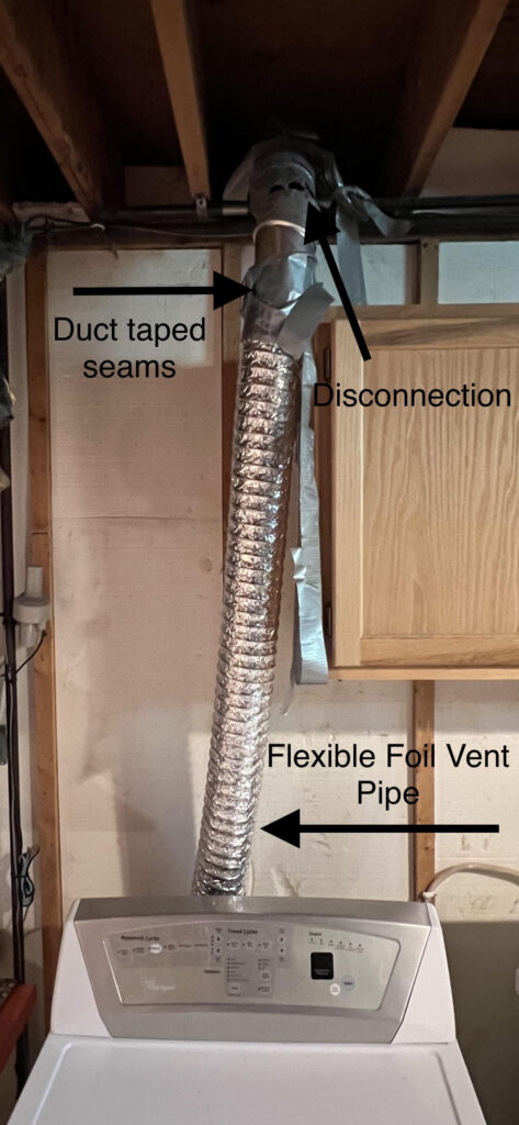 Dryer vent repair before repairs are made