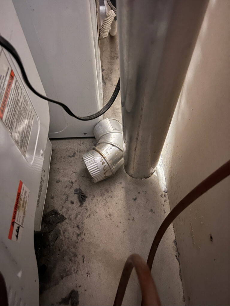 Dryer vent repair before Oakdale 10-21-24