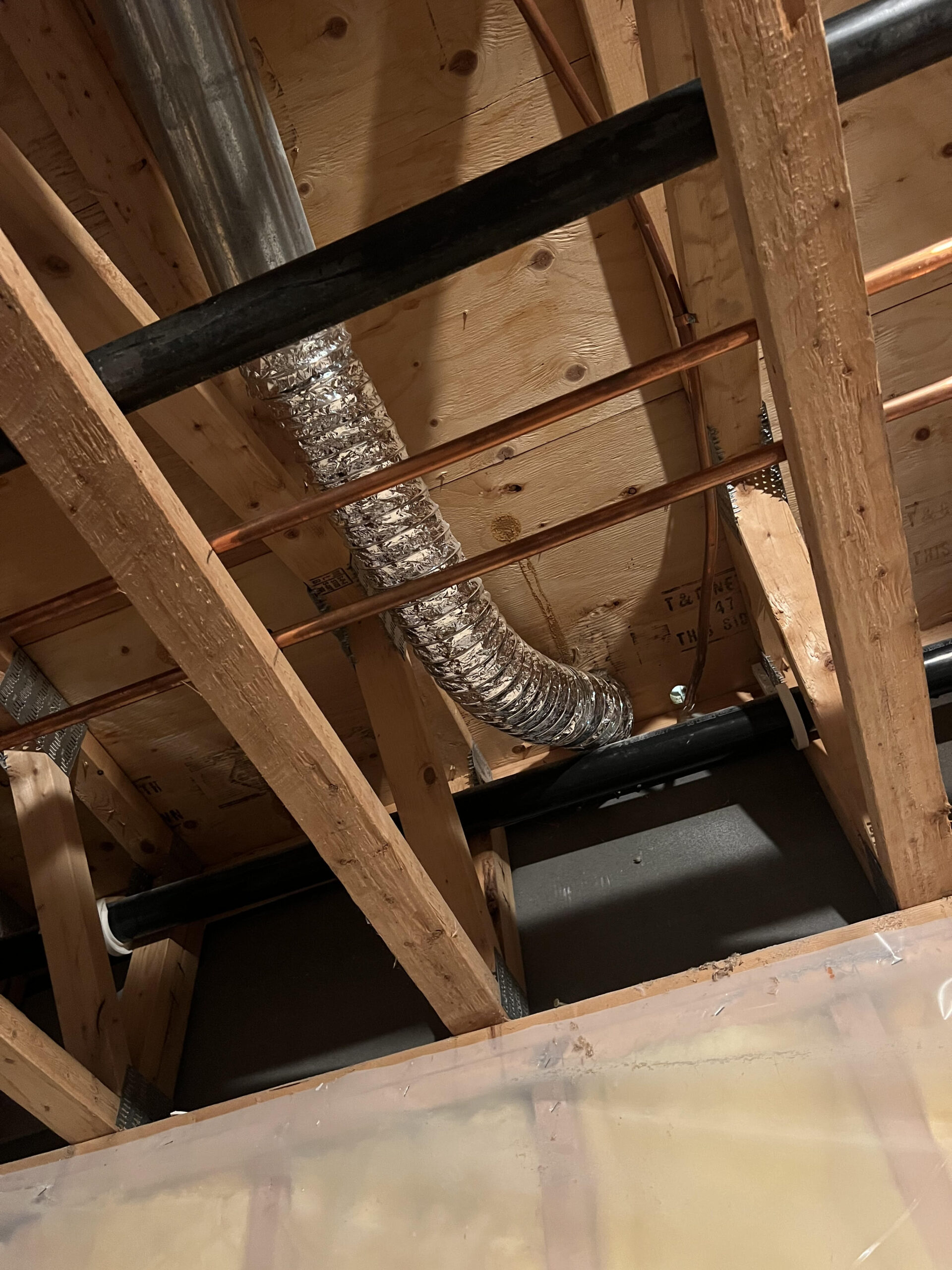Flammable dryer vent pipe in White Bear Lake, MN. Requires replacement.