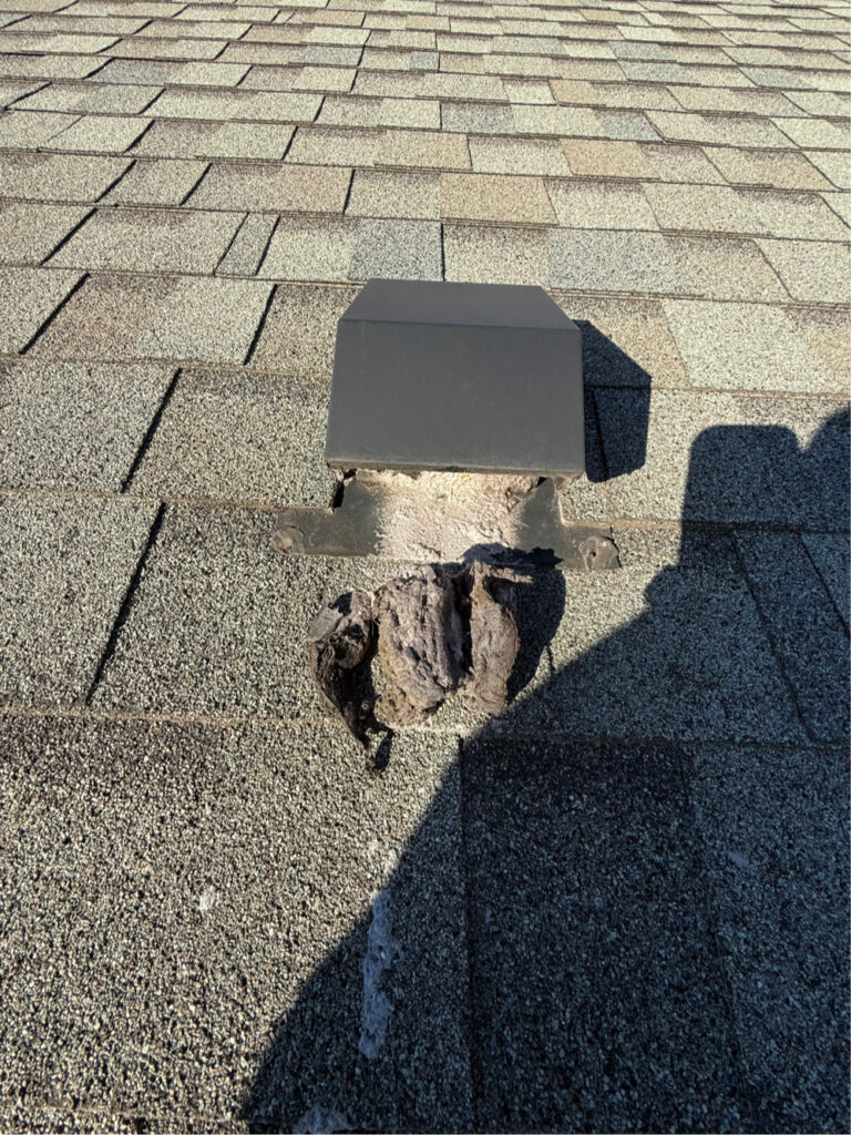 A pile of lint that was removed from the exhaust opening